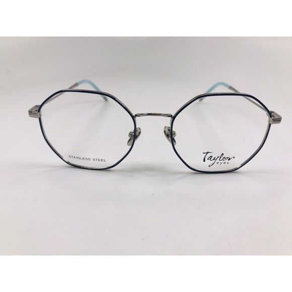 NEW Taylor Eyes Teal & Silver Hexagon MAREN Eyeglasses 51/18/145 main image 12